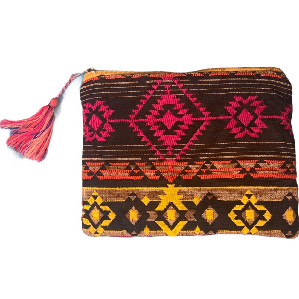Buckhead Betties Aztec Colorful zipper tassel bag